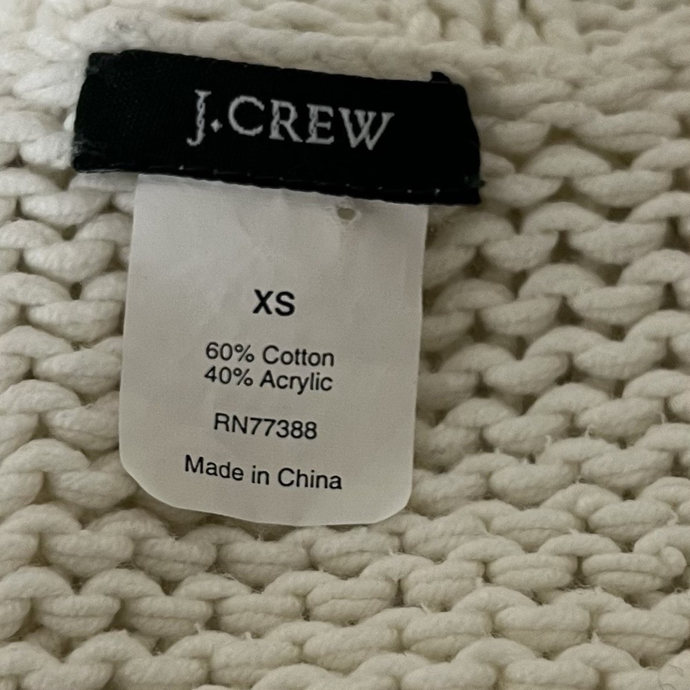 J Crew Sweater Cardigan Womens XS Cream White Chunky Button Up Shawl Collar - Picture 6 of 10
